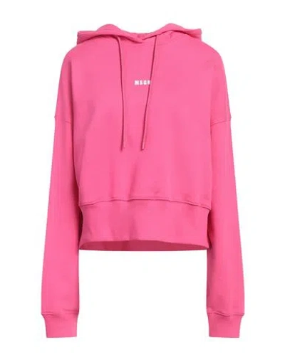Msgm Woman Sweatshirt Fuchsia Size L Cotton In Pink