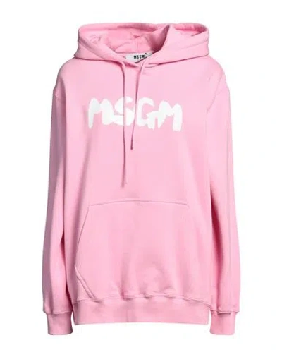 Msgm Woman Sweatshirt Fuchsia Size L Cotton In Pink