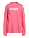 Msgm Woman Sweatshirt Fuchsia Size L Cotton In Pink