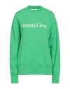 Msgm Woman Sweatshirt Green Size L Organic Cotton