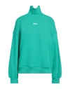 Msgm Woman Sweatshirt Green Size S Cotton