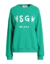 Msgm Woman Sweatshirt Green Size Xl Cotton In Green