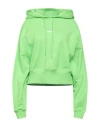 Msgm Woman Sweatshirt Green Size Xs Cotton In Green