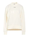 Msgm Woman Sweatshirt Cream Size M Cotton In Neutral