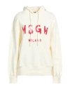 Msgm Woman Sweatshirt Ivory Size L Cotton In White