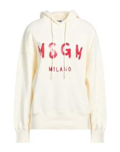 MSGM MSGM WOMAN SWEATSHIRT IVORY SIZE L COTTON
