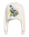 Msgm Cropped Long-sleeve Sweatshirt In White