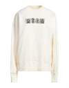 Msgm Woman Sweatshirt Ivory Size M Cotton In White