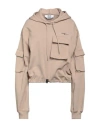 Msgm Woman Sweatshirt Light Brown Size S Cotton In Beige