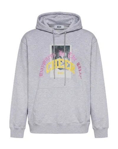 Msgm Woman Sweatshirt Light Grey Size M Cotton