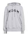 Msgm Woman Sweatshirt Light Grey Size S Cotton, Polyester In Grey