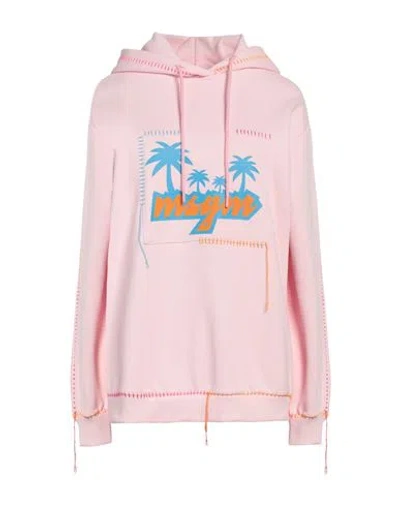 Msgm Woman Sweatshirt Light Pink Size Xs Cotton