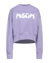 Msgm Woman Sweatshirt Light Purple Size S Cotton
