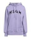Msgm Woman Sweatshirt Light Purple Size Xs Cotton