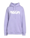 Msgm Woman Sweatshirt Lilac Size L Cotton
