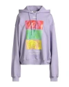 Msgm Woman Sweatshirt Lilac Size L Cotton In Purple