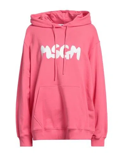 Msgm Woman Sweatshirt Magenta Size L Cotton