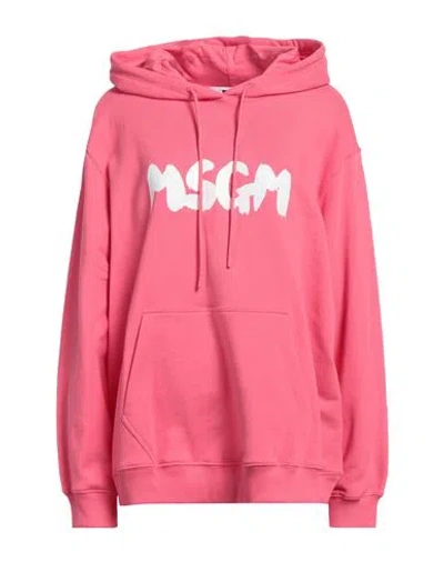 Msgm Woman Sweatshirt Magenta Size L Cotton In Magenta