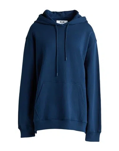 Msgm Woman Sweatshirt Midnight Blue Size M Cotton