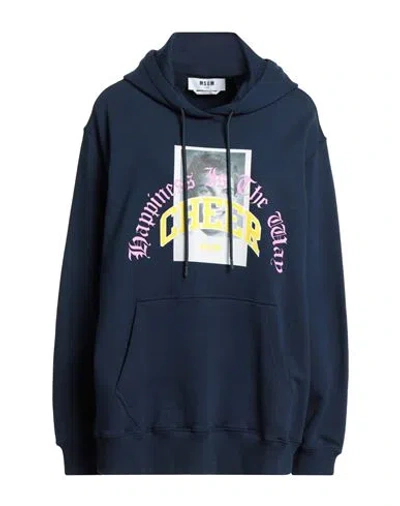 Msgm Woman Sweatshirt Navy Size S Cotton
