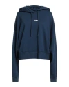 Msgm Woman Sweatshirt Navy Size Xl Cotton In Blue