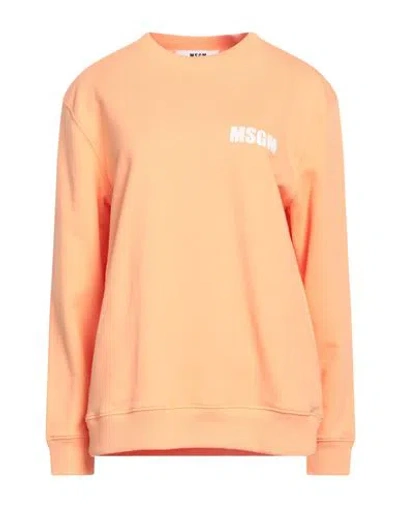 Msgm Woman Sweatshirt Orange Size L Cotton
