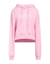 Msgm Woman Sweatshirt Pink Size L Cotton