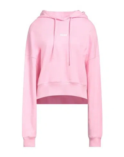 Msgm Woman Sweatshirt Pink Size L Cotton