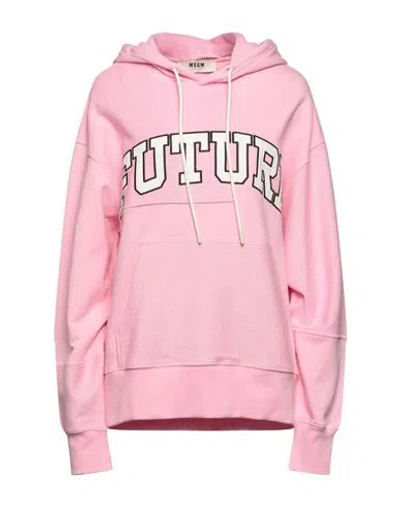 Msgm Woman Sweatshirt Pink Size Xxl Organic Cotton