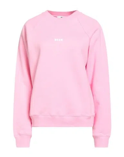 Msgm Woman Sweatshirt Pink Size M Cotton
