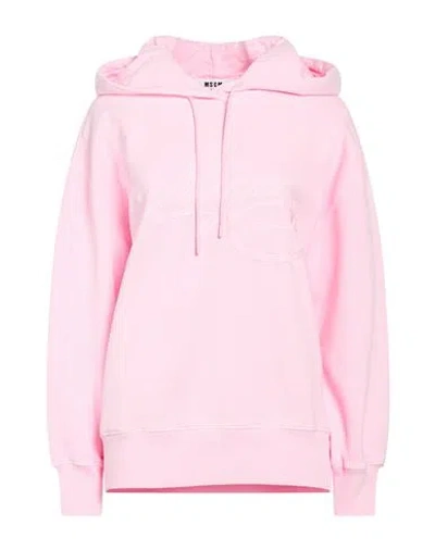 Msgm Woman Sweatshirt Pink Size M Cotton