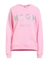 Msgm Woman Sweatshirt Pink Size S Cotton