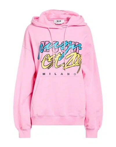 Msgm Woman Sweatshirt Pink Size Xxs Cotton