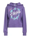 Msgm Woman Sweatshirt Purple Size M Cotton