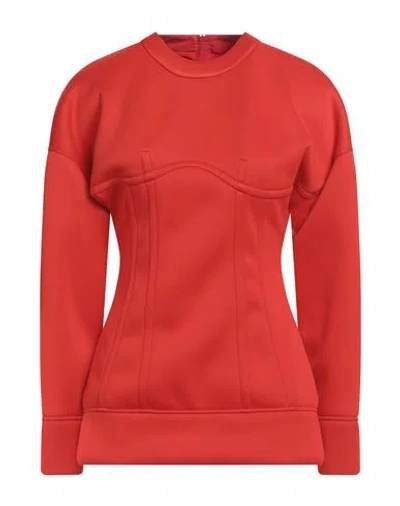 Msgm Woman Sweatshirt Red Size 4 Polyester, Polyurethane