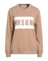 Msgm Woman Sweatshirt Sand Size S Cotton In Neutral