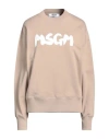 Msgm Woman Sweatshirt Sand Size S Cotton In Brown