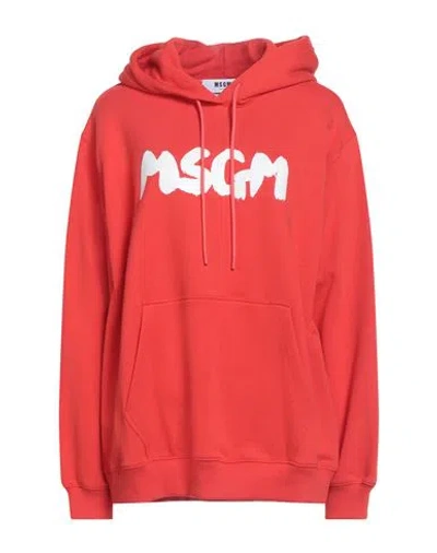 Msgm Woman Sweatshirt Tomato Red Size L Cotton