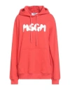 Msgm Woman Sweatshirt Tomato Red Size S Cotton