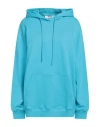Msgm Logo-print Cotton Hoodie In Blue