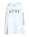 Msgm Woman Sweatshirt White Size L Cotton In Blue