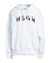 Msgm Woman Sweatshirt White Size M Cotton
