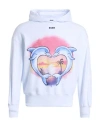 Msgm Woman Sweatshirt White Size M Cotton In White