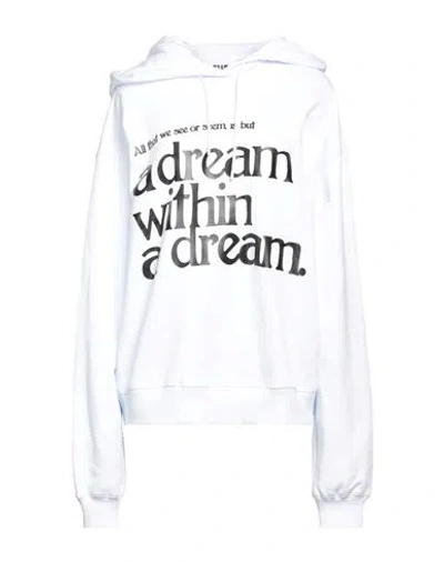 Msgm Woman Sweatshirt White Size M Cotton