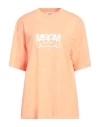 Msgm Woman T-shirt Apricot Size Xl Cotton In Orange