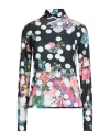 Msgm Woman T-shirt Black Size 6 Polyester, Elastane In Multi