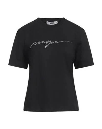 Msgm Woman T-shirt Black Size L Cotton
