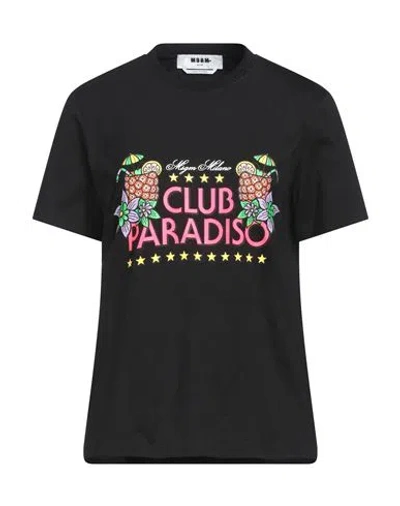 Msgm Woman T-shirt Black Size L Cotton