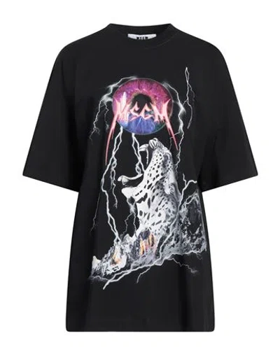 Msgm Woman T-shirt Black Size L Cotton