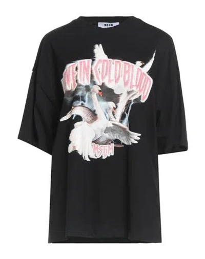 Msgm Woman T-shirt Black Size L Cotton